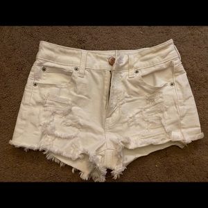 White denim shorts